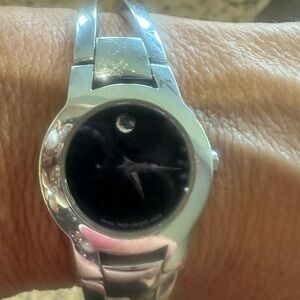 Movado Silver and Black Watch